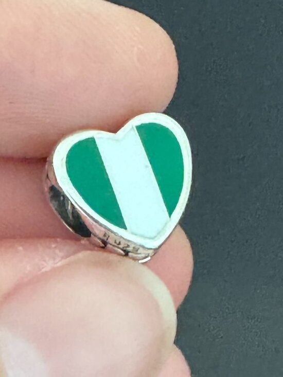 Pandora Jewelry - Authentic Pandora Nigeria Flag Heart Exclusive Charm
